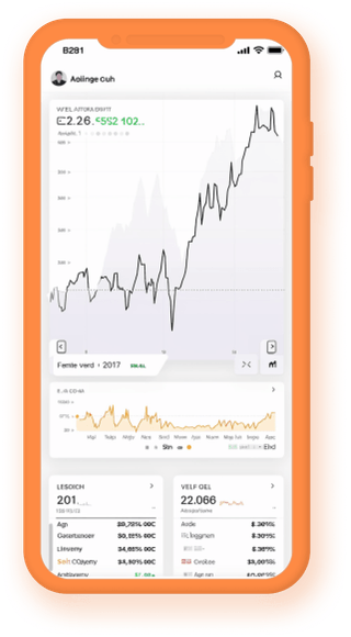 Handheld portfolio tracker displaying live crypto figures